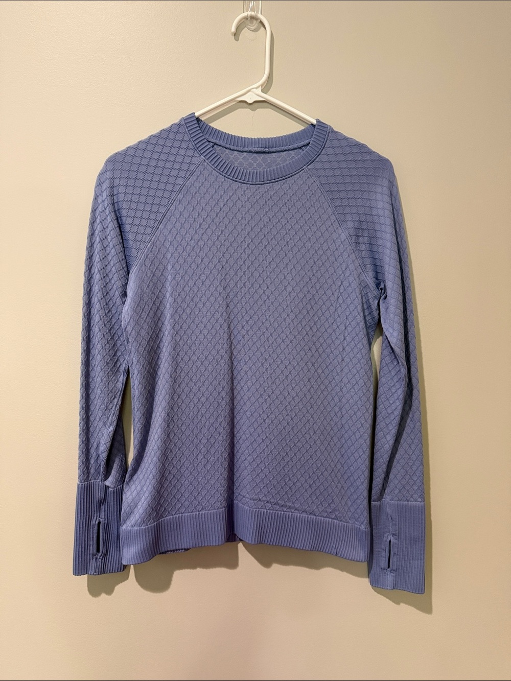 Women’s Light Blue Quilted Crewneck long sleeved shirt